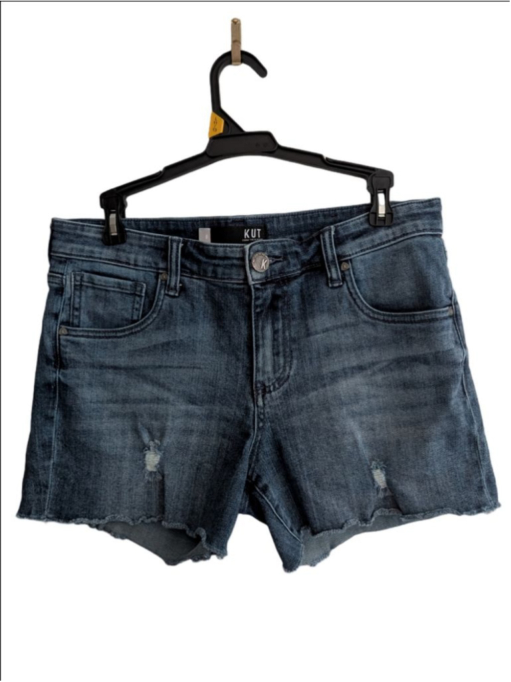 KUT From The Kloth Gidget Fray Denim Shorts Size 8 - Picture 3 of 9